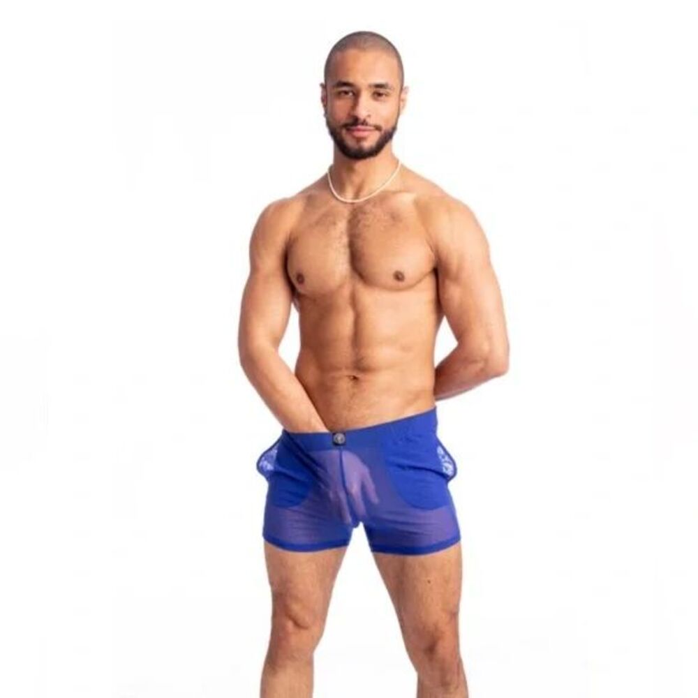 Mens L'Homme Invisible Paris Lounge Shorts in Aqua or Caprera - Sm or Med NWT - Picture 7 of 15